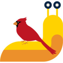 Slug icon with a cardinal on its back