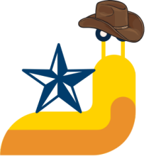 banana slug with cowboy hat and lonestar