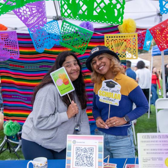 Two people in a game stall