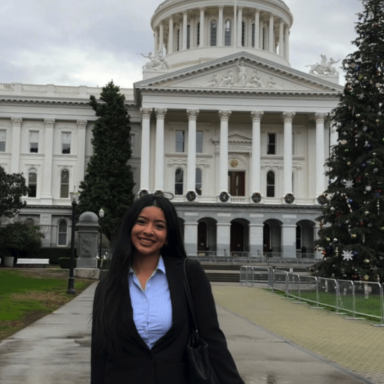 Sofia Ortiz outside Capitol Building in Sacramento, CA